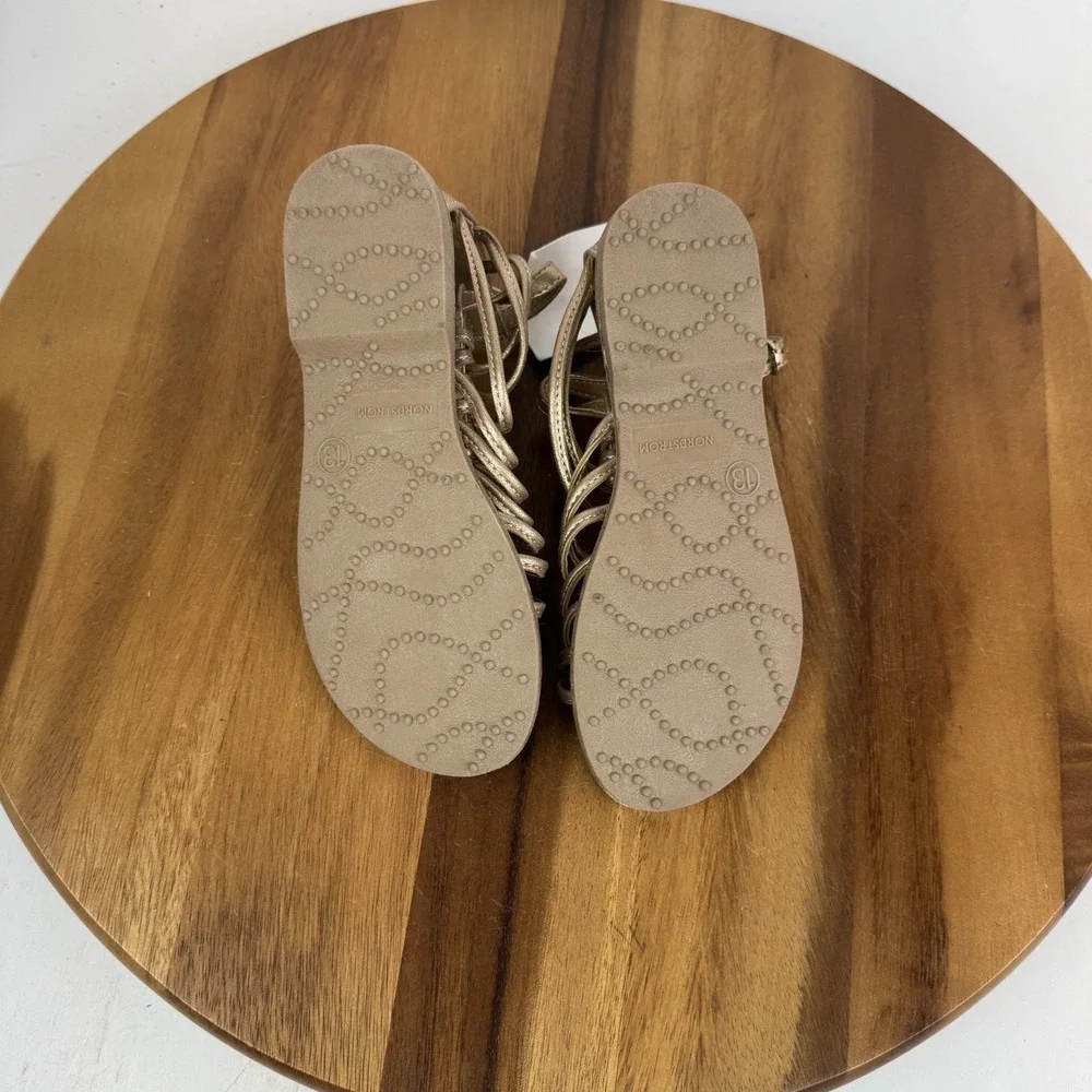 New NWOB Little Kids Nordstrom Amira Rose Gold Gladiator Strappy Sandals Size 13